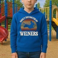 Easily Distracted By Weiners Dachshund Lovers Wiener Lovers Cool Gift Kids Hoodie thumb 2