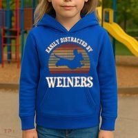 Easily Distracted By Weiners Dachshund Lovers Wiener Lovers Cool Gift Kids Hoodie thumb 3