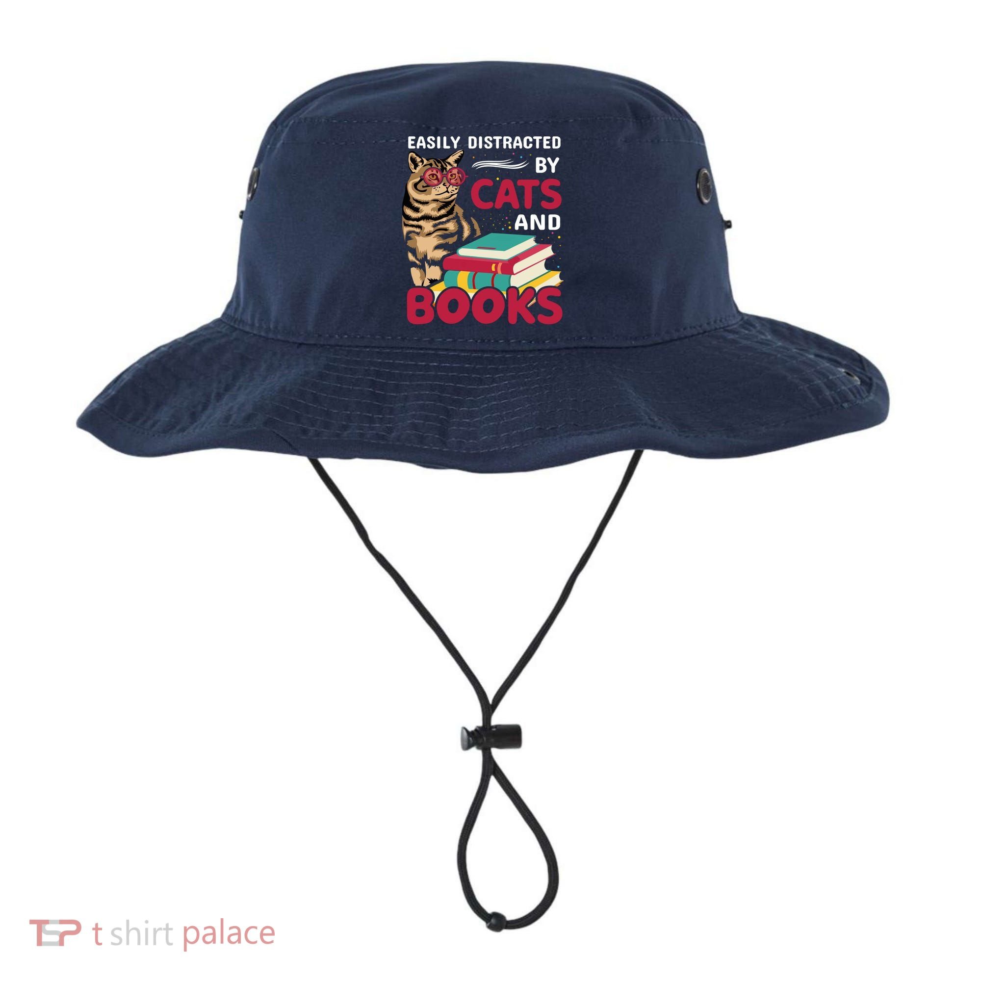 Easily Distracted By Cats And Books Bucket Hat
