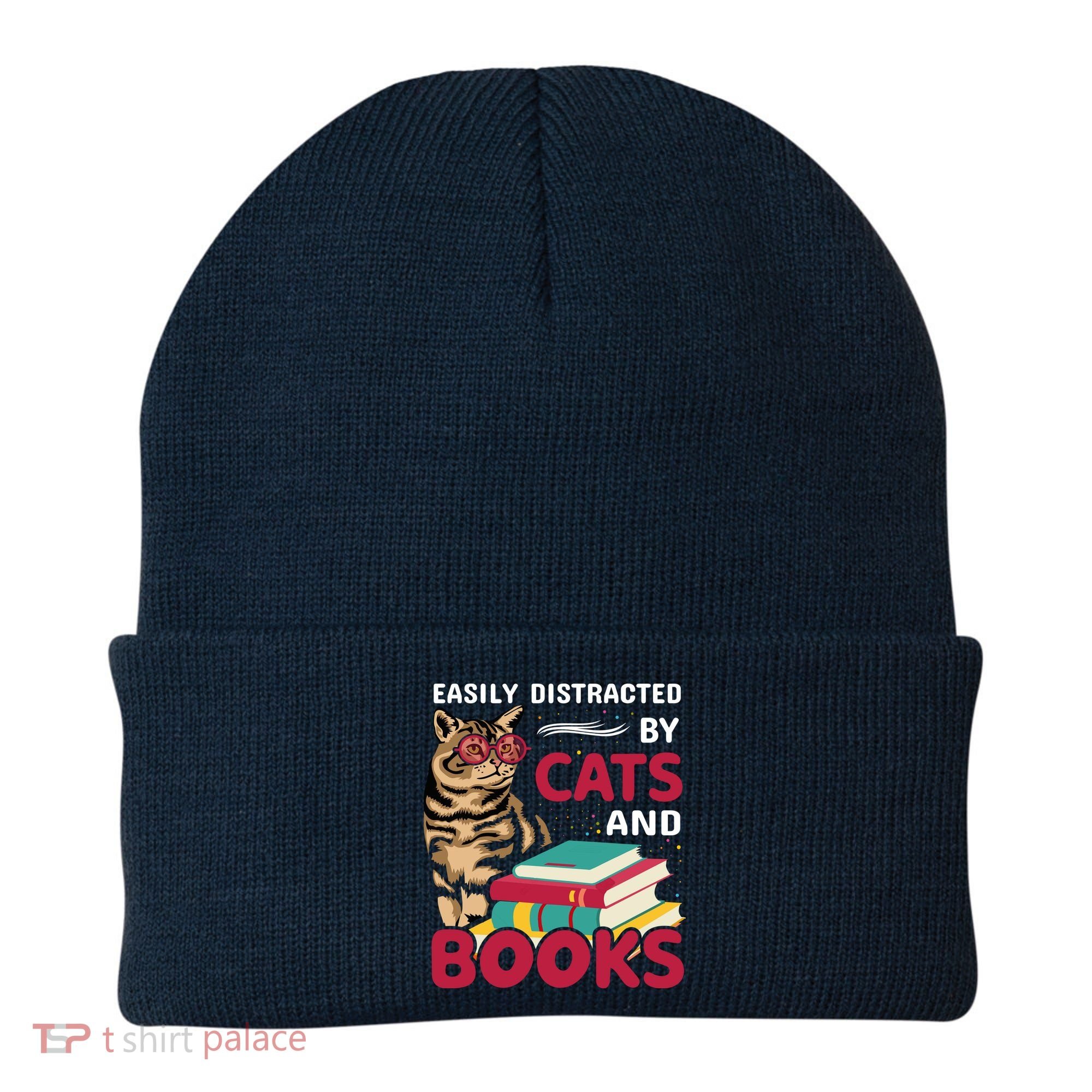 Easily Distracted By Cats And Books Beanie