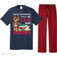 Easily Distracted By Cats And Books Pajama Set thumb 0