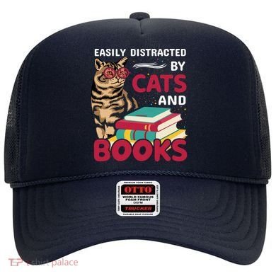 Easily Distracted By Cats And Books Hat