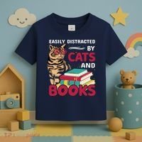 Easily Distracted By Cats And Books Toddler T-Shirt thumb 3