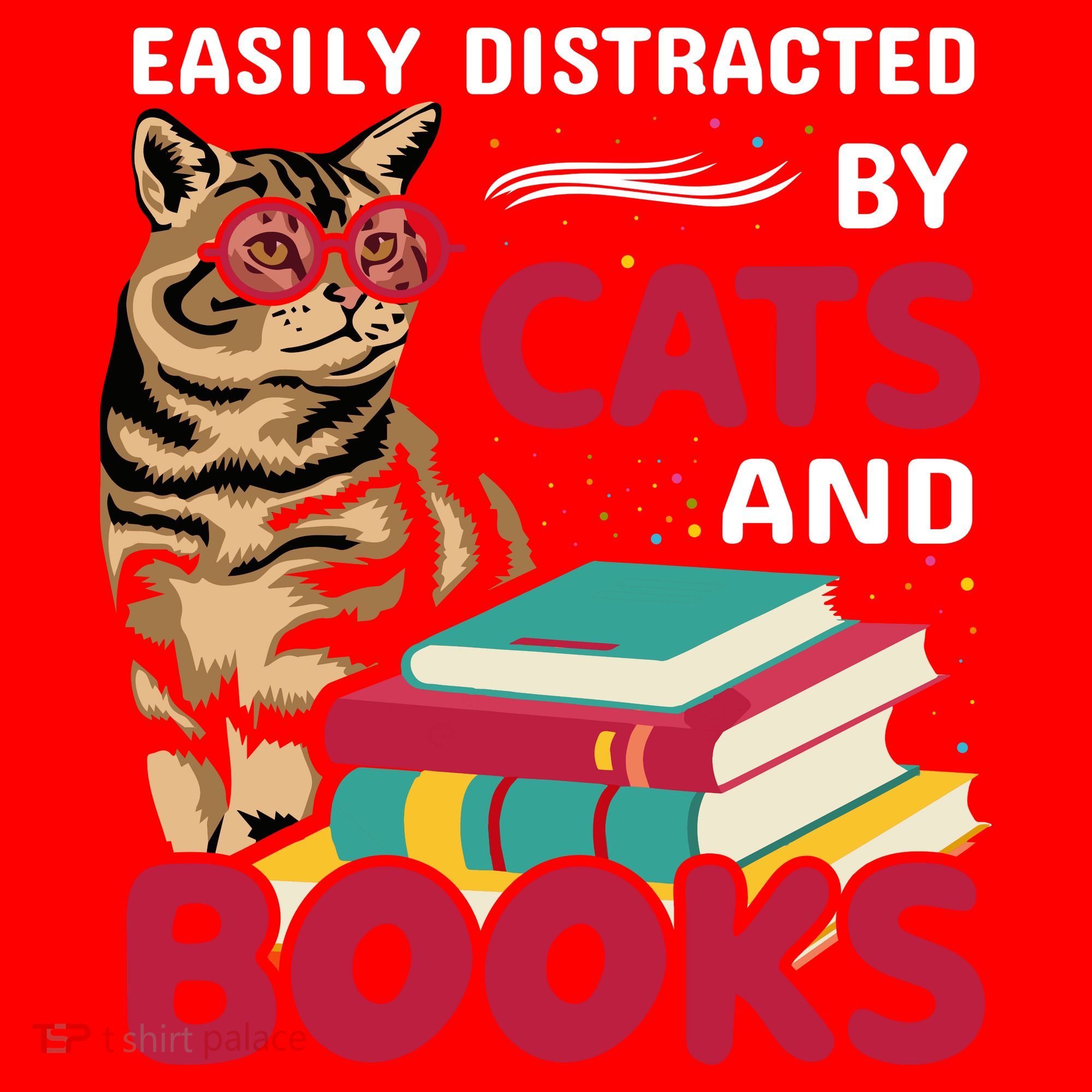 Easily Distracted By Cats And Books Santa Hat