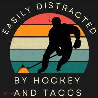 Easily Distracted By Hockey And Tacos Funny Ornament thumb 1