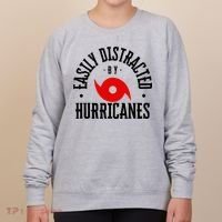 Easily Distracted By Hurricanes Hurricane Season Fun Weather Women's Sweatshirt thumb 0