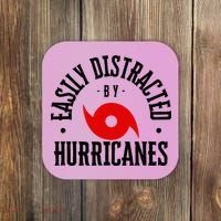 Easily Distracted By Hurricanes Hurricane Season Fun Weather Coaster thumb 0