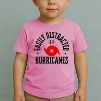 Easily Distracted By Hurricanes Hurricane Season Fun Weather Toddler T-Shirt thumb 2