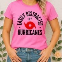 Easily Distracted By Hurricanes Hurricane Season Fun Weather Women's T-Shirt thumb 2