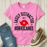 Easily Distracted By Hurricanes Hurricane Season Fun Weather Women's T-Shirt thumb 3