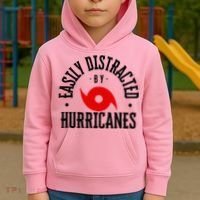Easily Distracted By Hurricanes Hurricane Season Fun Weather Kids Hoodie thumb 2