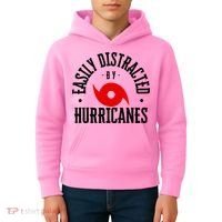 Easily Distracted By Hurricanes Hurricane Season Fun Weather Kids Hoodie thumb 4