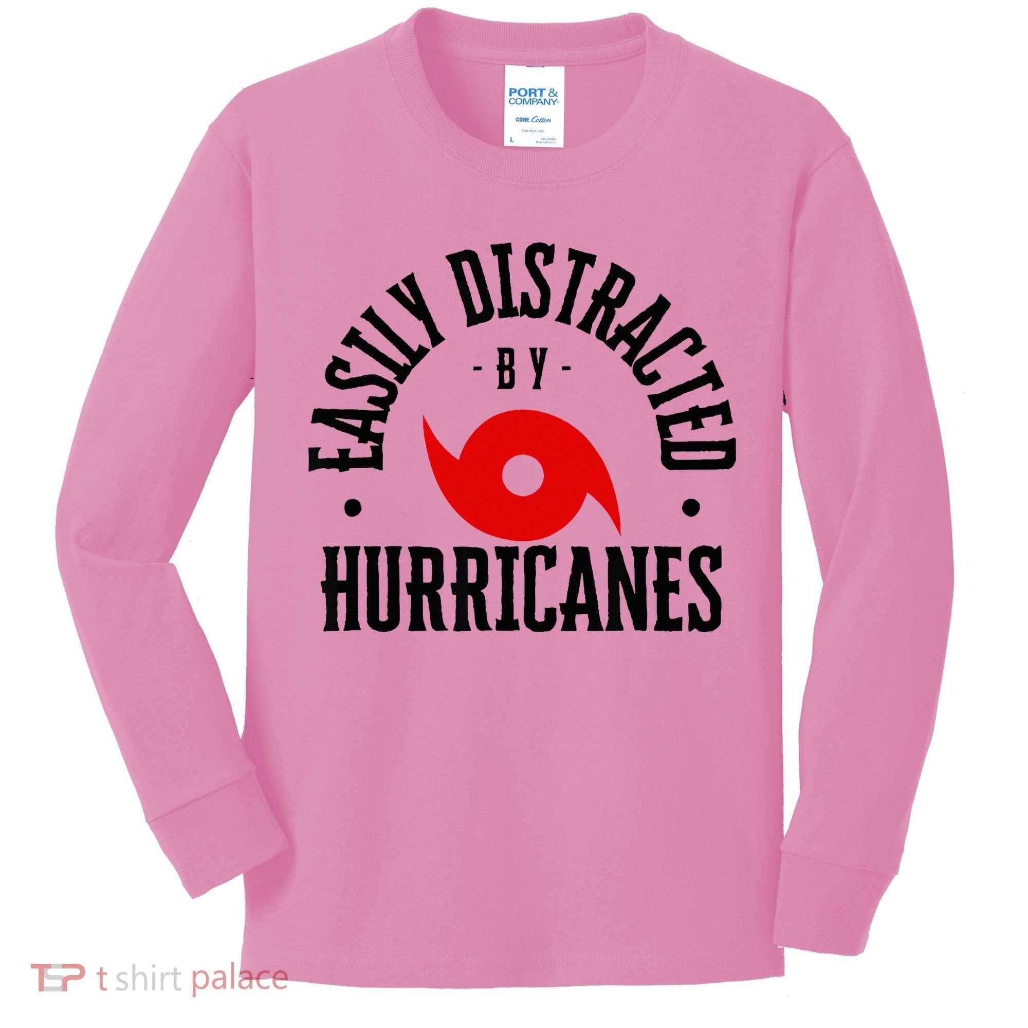 Easily Distracted By Hurricanes Hurricane Season Fun Weather Kids Long Sleeve Shirt