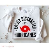 Easily Distracted By Hurricanes Hurricane Season Fun Weather Sweatshirt thumb 2
