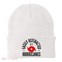 Easily Distracted By Hurricanes Hurricane Season Fun Weather Beanie thumb 0