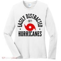 Easily Distracted By Hurricanes Hurricane Season Fun Weather Women's Long Sleeve Shirt thumb 0