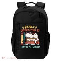 Easily Distracted By Cats And Books Cat & Book Lover Backpack thumb 0