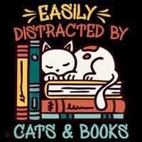 Easily Distracted By Cats And Books Cat & Book Lover Coffee Mug thumb 5