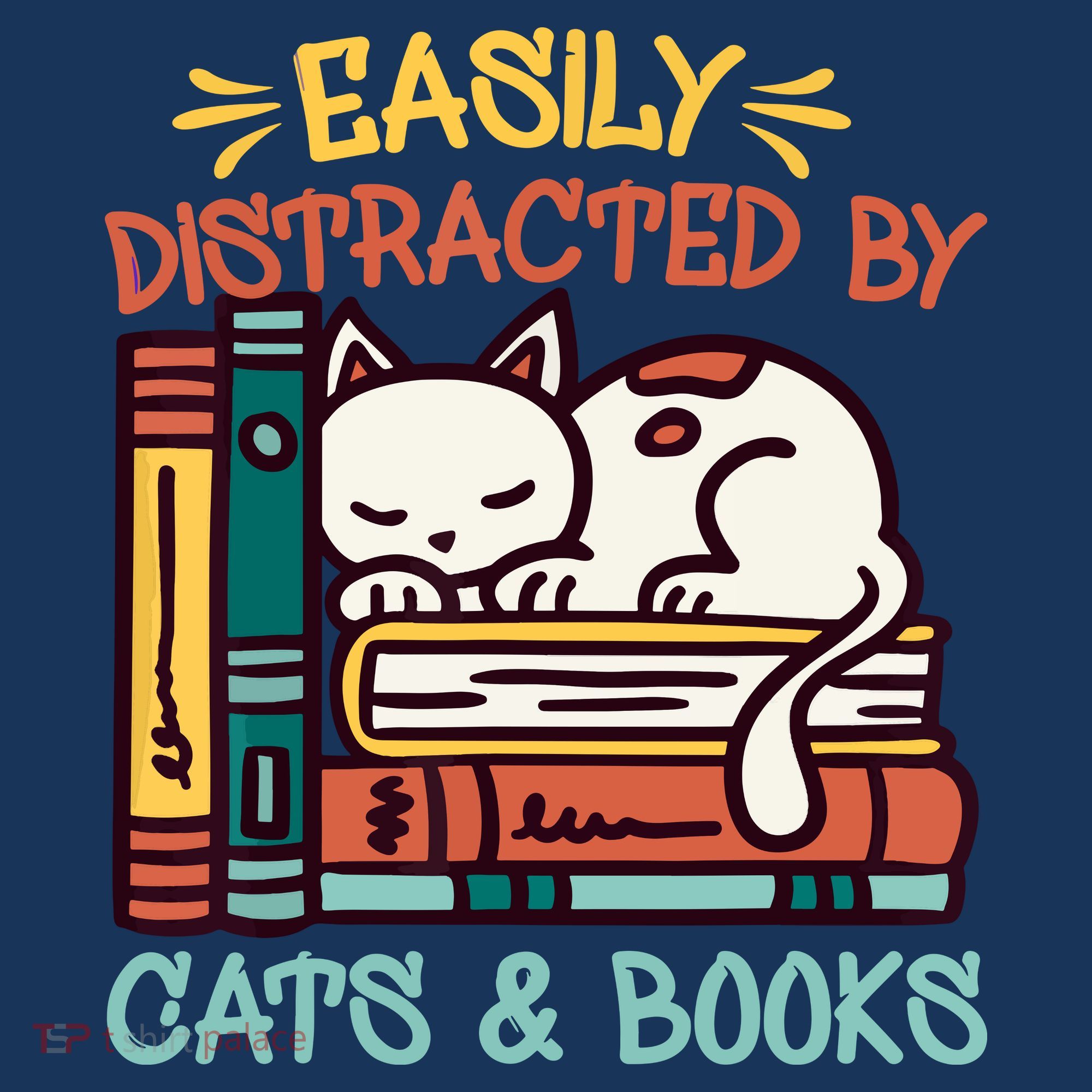 Easily Distracted By Cats And Books Cat & Book Lover Mousepad