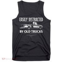 Easily Distracted By Old Pick Up Trucks Classic Pickup Tank Top thumb 0