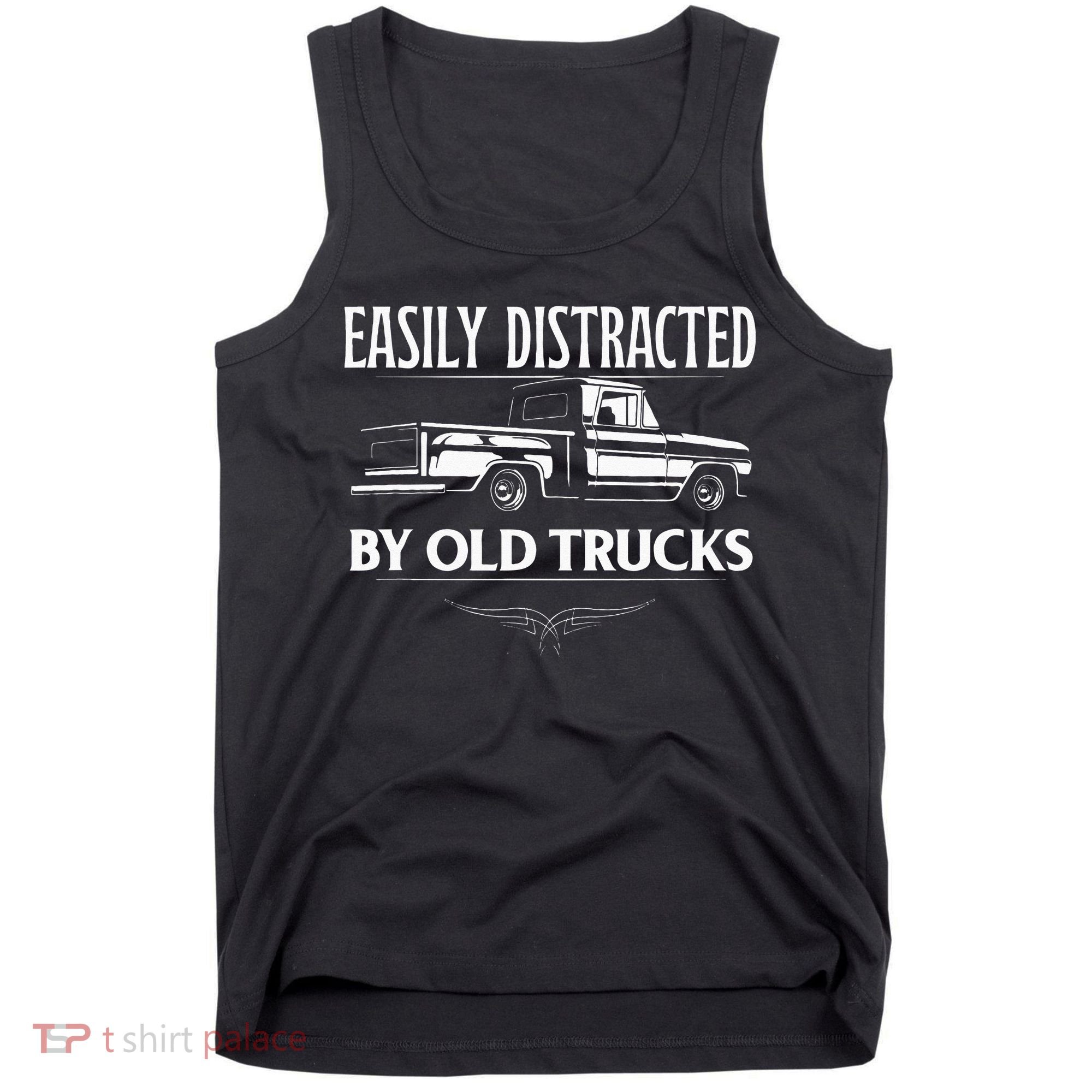 Easily Distracted By Old Pick Up Trucks Classic Pickup Tank Top