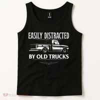 Easily Distracted By Old Pick Up Trucks Classic Pickup Tank Top thumb 2
