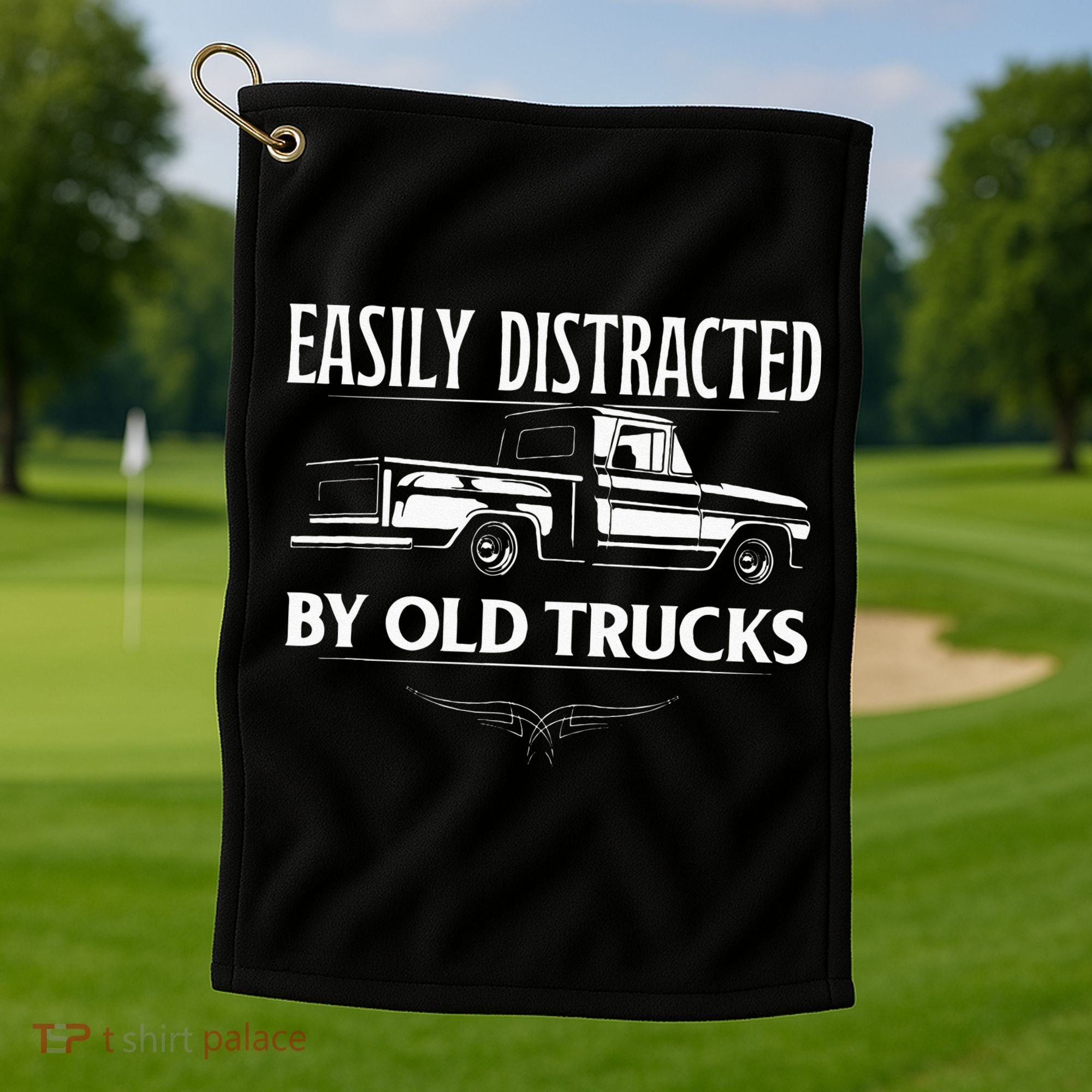 Easily Distracted By Old Pick Up Trucks Classic Pickup Golf Towel