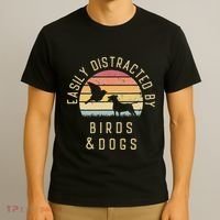 Easily Distracted By Birds And Dogs I Like Heart Bird Dog T-Shirt thumb 3