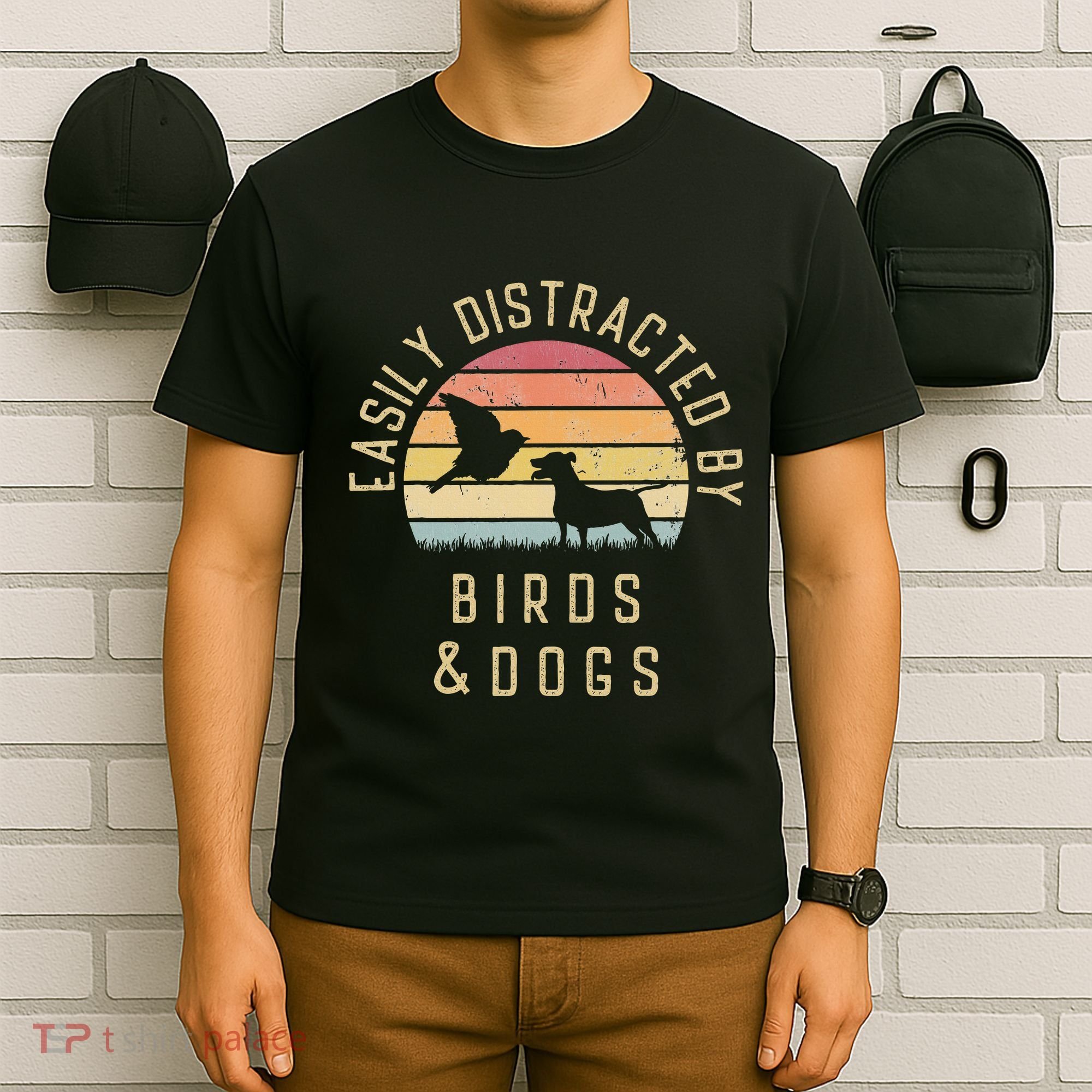 Easily Distracted By Birds And Dogs I Like Heart Bird Dog T-Shirt