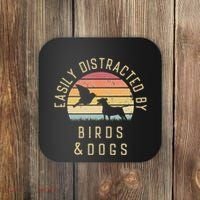Easily Distracted By Birds And Dogs I Like Heart Bird Dog Coaster thumb 0
