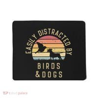 Easily Distracted By Birds And Dogs I Like Heart Bird Dog Mousepad thumb 0