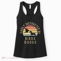 Easily Distracted By Birds And Dogs I Like Heart Bird Dog Women's Tank Top thumb 0