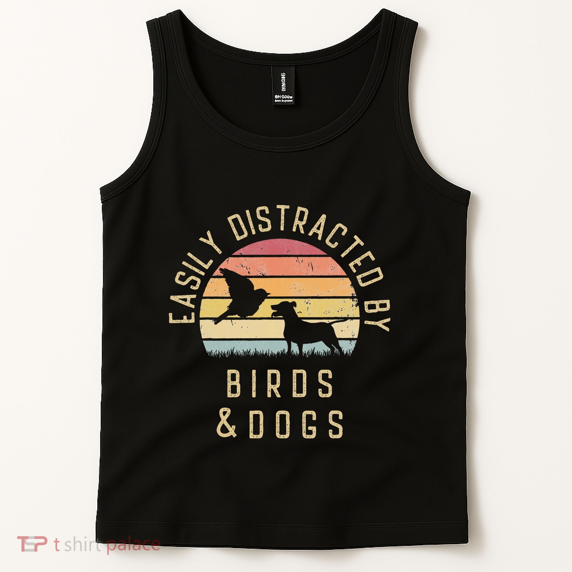 Easily Distracted By Birds And Dogs I Like Heart Bird Dog Tank Top