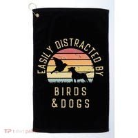 Easily Distracted By Birds And Dogs I Like Heart Bird Dog Golf Towel thumb 0