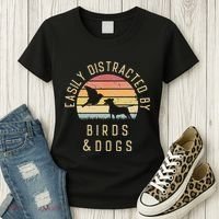 Easily Distracted By Birds And Dogs I Like Heart Bird Dog Women's T-Shirt thumb 3