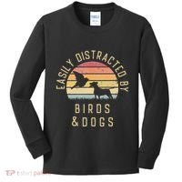 Easily Distracted By Birds And Dogs I Like Heart Bird Dog Kids Long Sleeve Shirt thumb 0