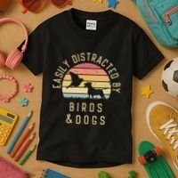 Easily Distracted By Birds And Dogs I Like Heart Bird Dog Kids T-Shirt thumb 3