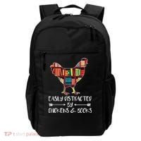 Easily Distracted By Chickens And Books Chicken Book Lover Backpack thumb 0