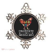 Easily Distracted By Chickens And Books Chicken Book Lover Ornament thumb 0