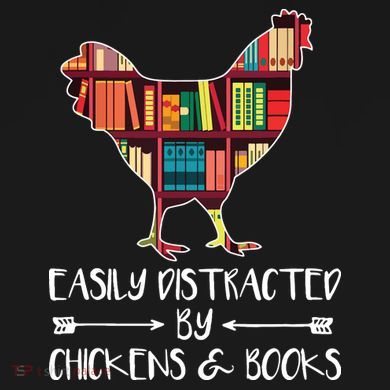 Easily Distracted By Chickens And Books Chicken Book Lover Women's Perfect Tri Rocker Tank