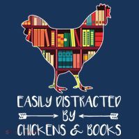 Easily Distracted By Chickens And Books Chicken Book Lover Tote Bag thumb 4