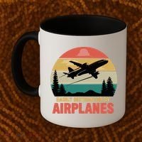 Easily Distracted By Airplanes Lover Retro Funny Pilot Coffee Mug thumb 2