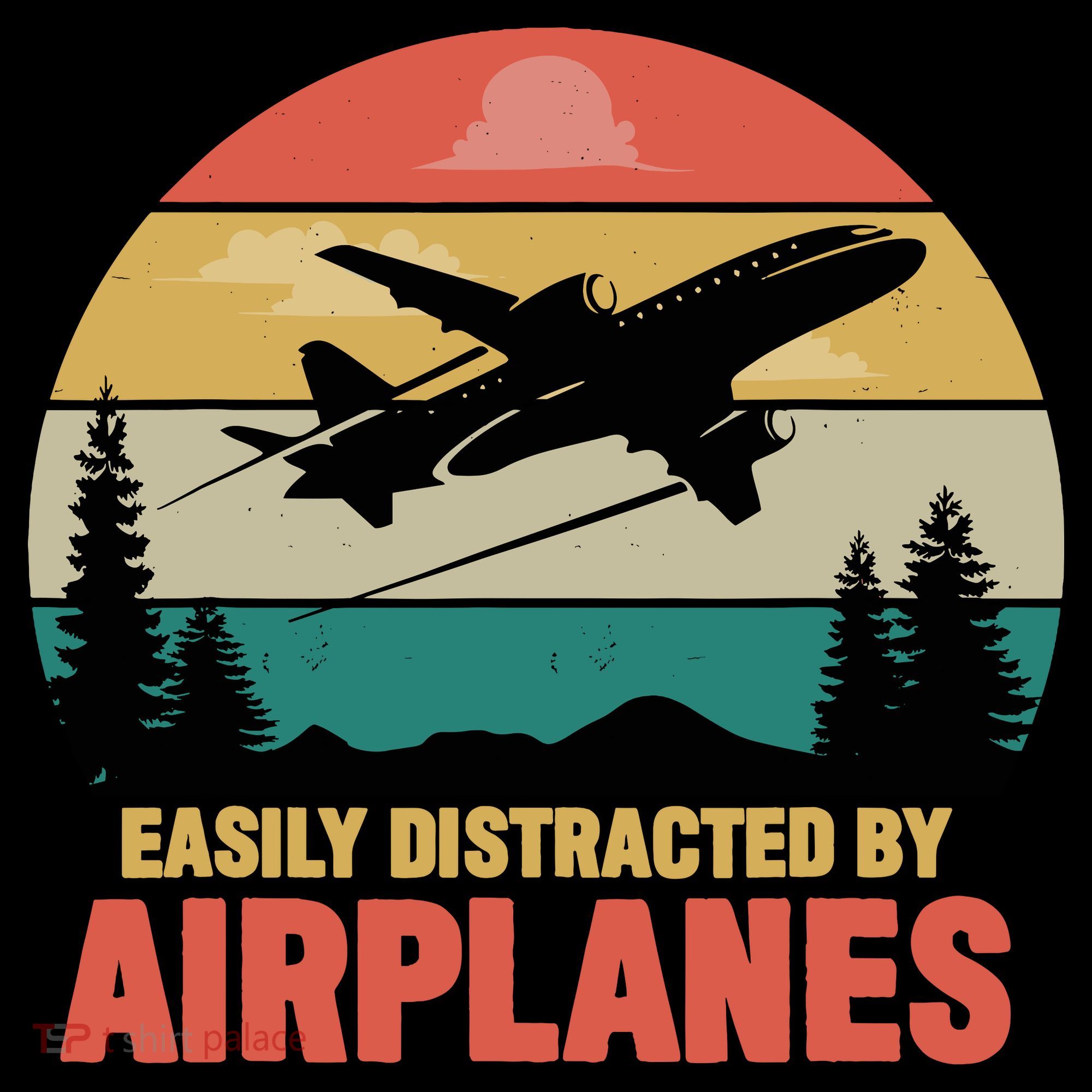Easily Distracted By Airplanes Lover Retro Funny Pilot Ornament