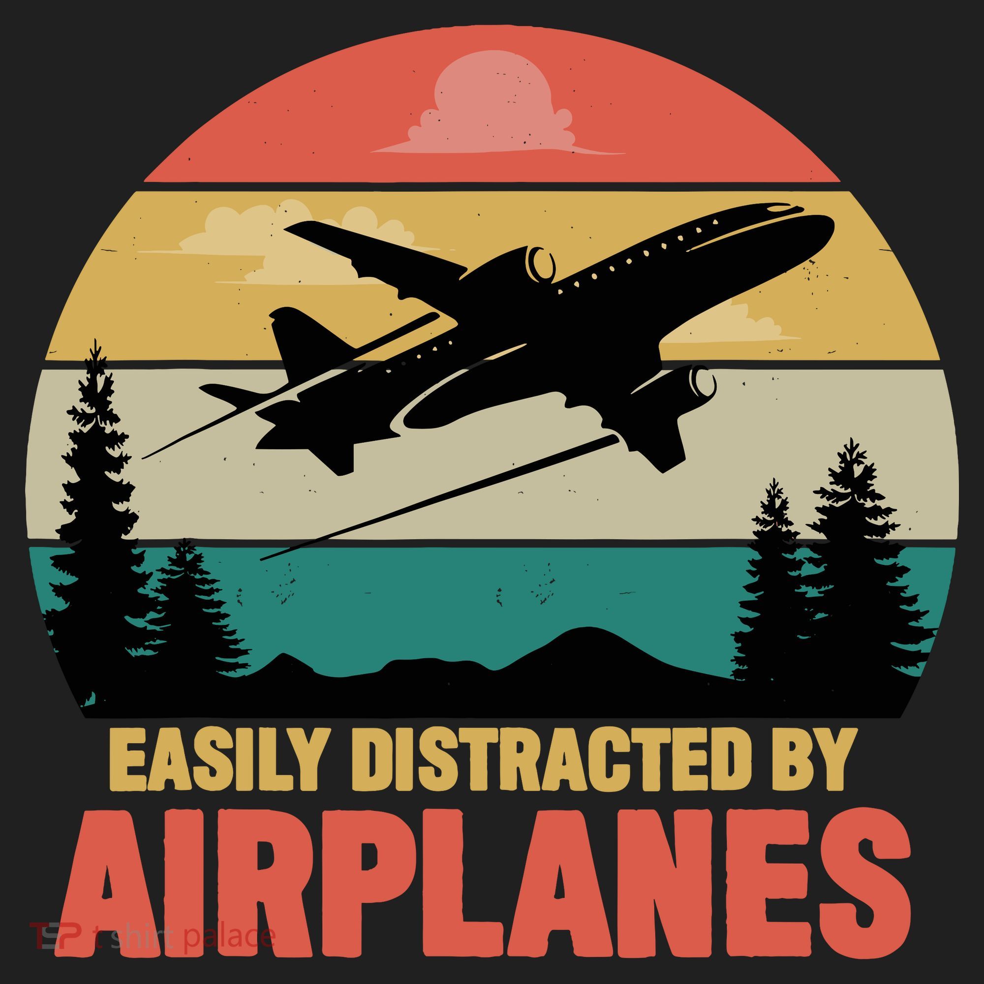 Easily Distracted By Airplanes Lover Retro Funny Pilot Hat