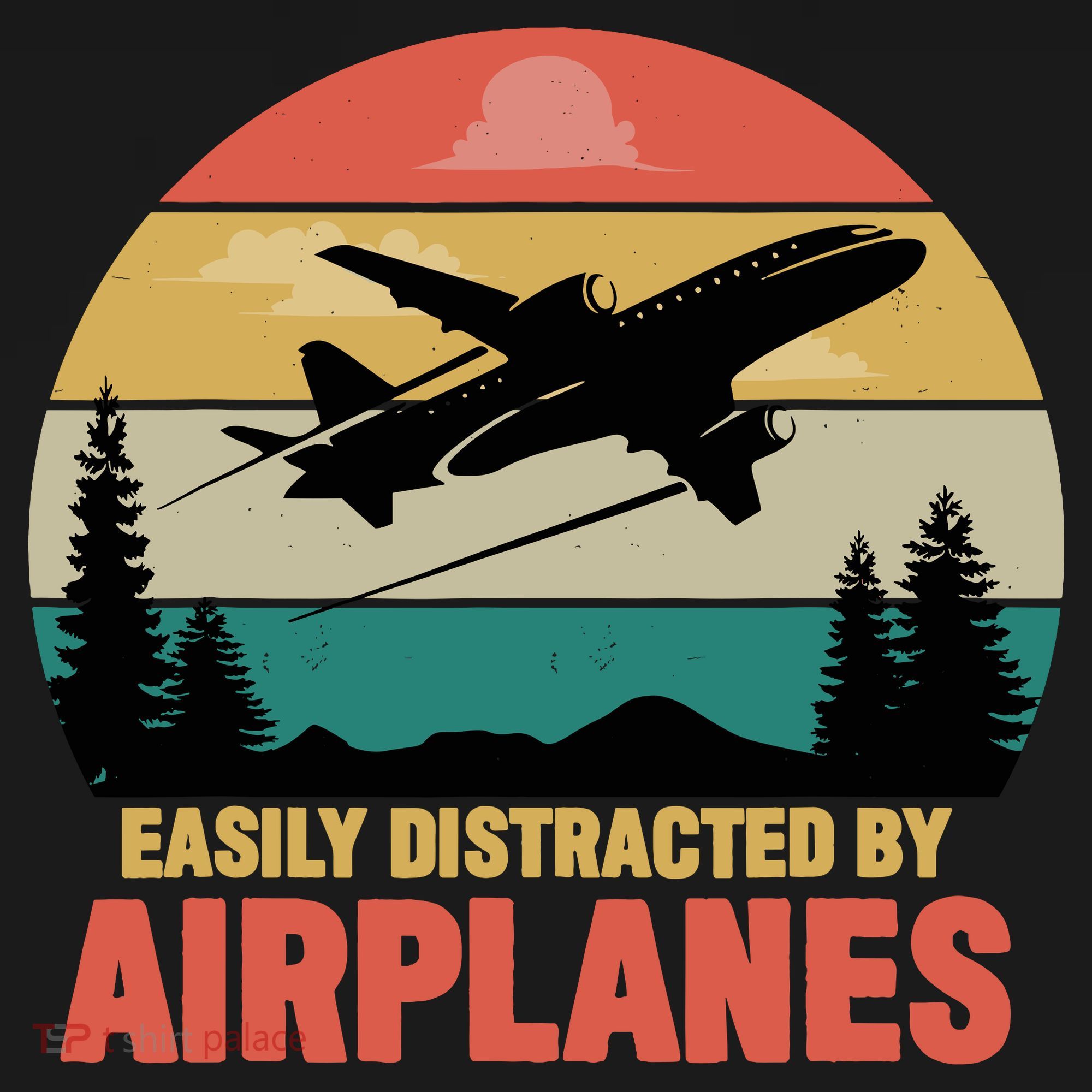 Easily Distracted By Airplanes Lover Retro Funny Pilot Tank Top
