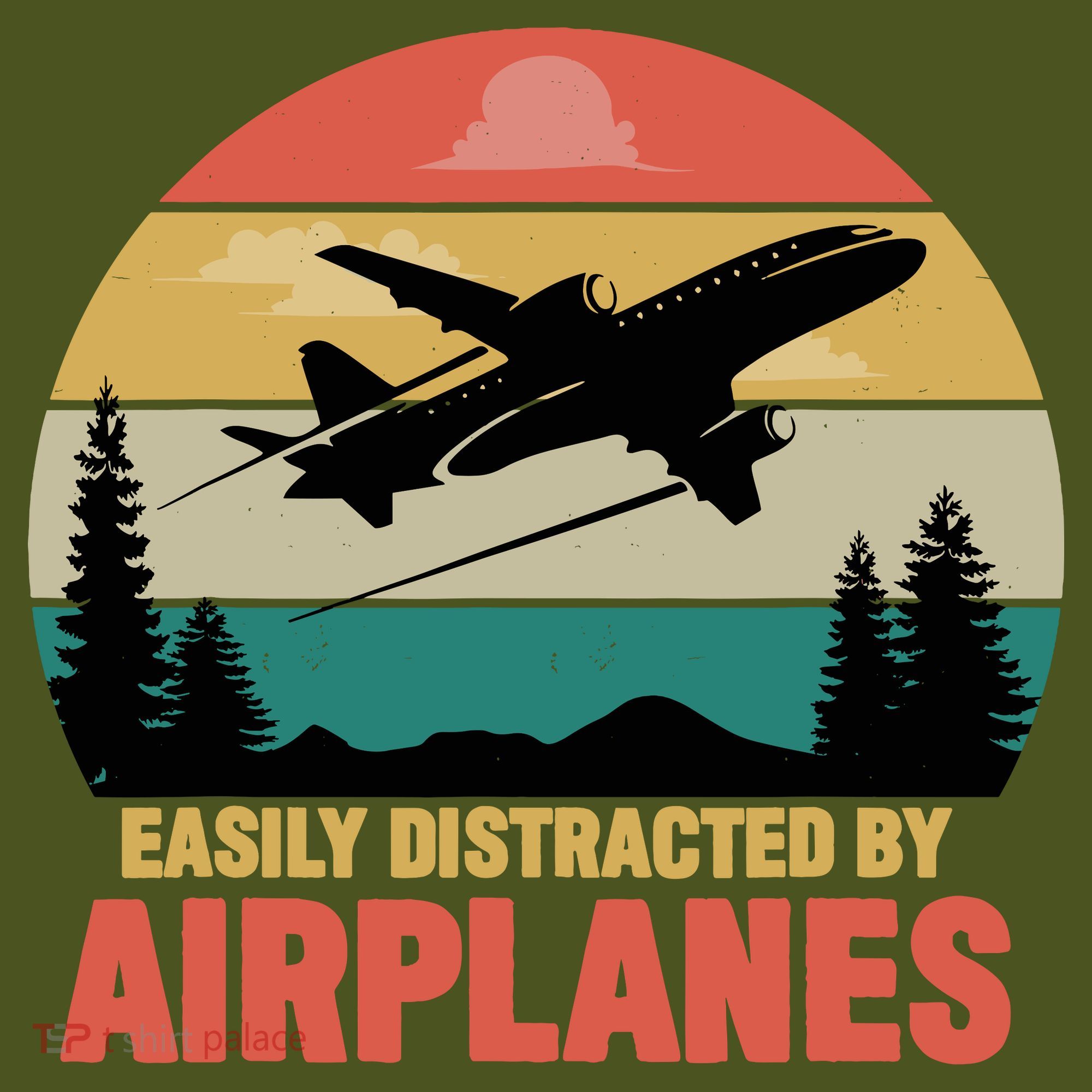 Easily Distracted By Airplanes Lover Retro Funny Pilot Mousepad