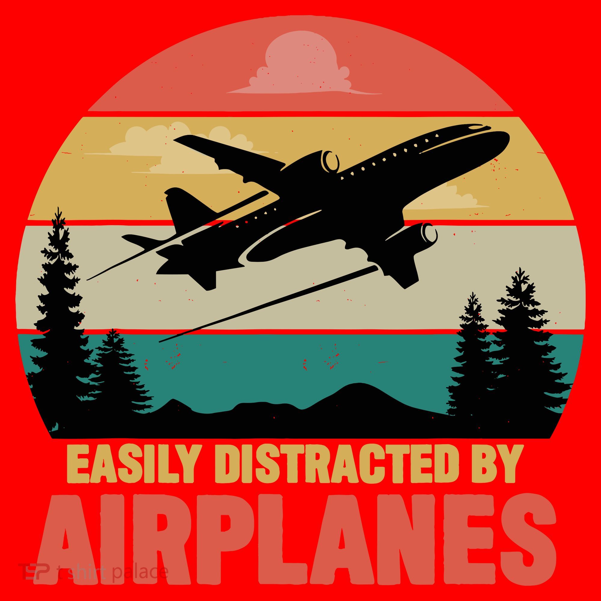Easily Distracted By Airplanes Lover Retro Funny Pilot Santa Hat