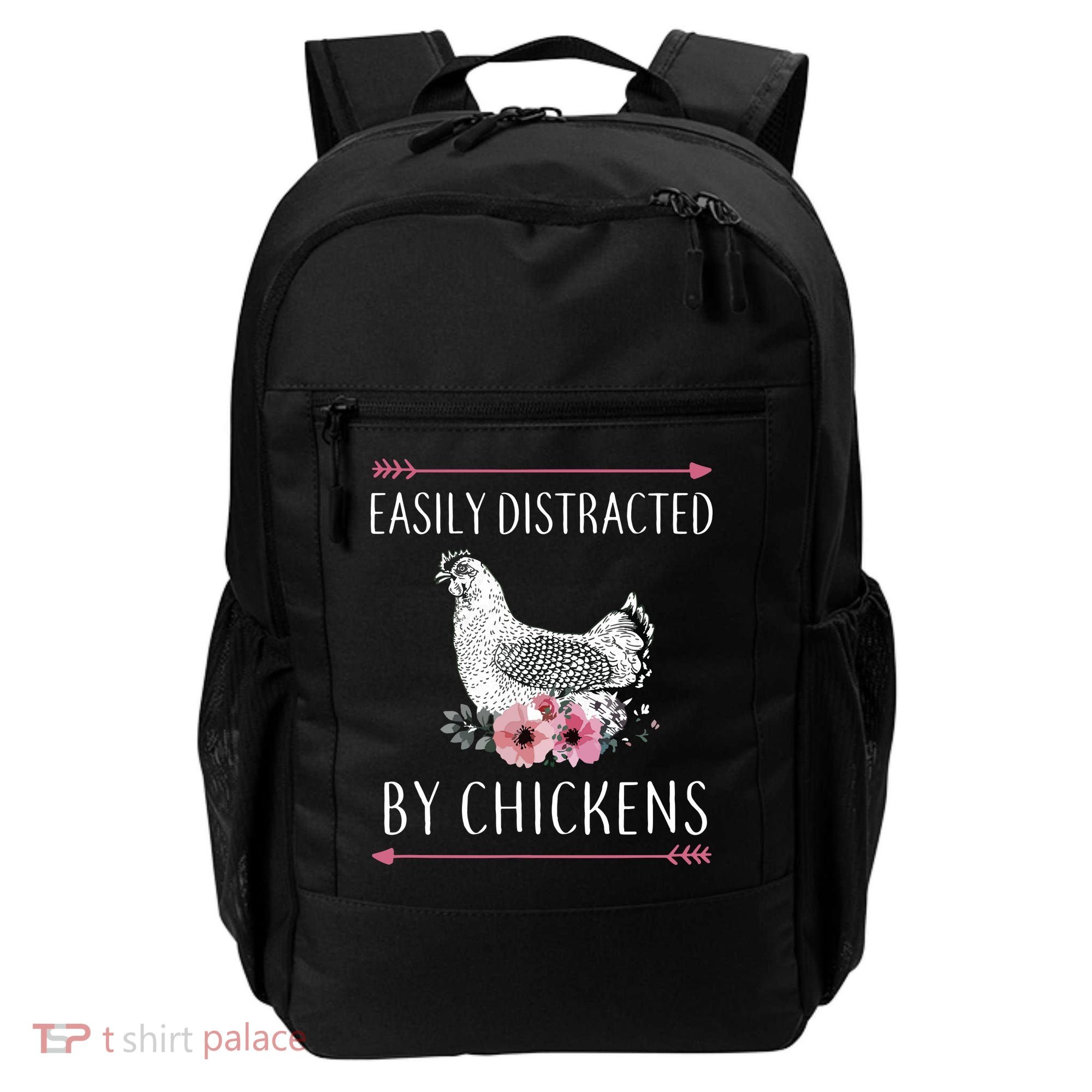 Easily Distracted By Chickens For Chicken Lovers Funny Backpack