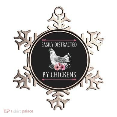 Easily Distracted By Chickens For Chicken Lovers Funny Ornament