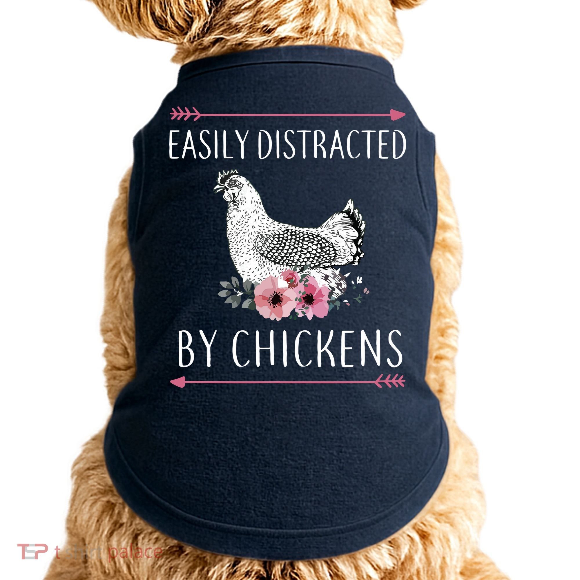 Easily Distracted By Chickens For Chicken Lovers Funny Doggie Tank
